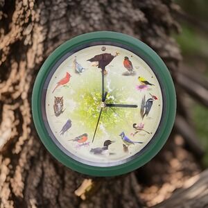 Singing Bird Clock Limited Edition 20th Anniversary 8" Green WORKS 41328